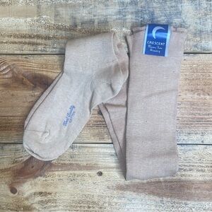 NOS Vintage 50s Crescent Misses Fine Hosiery Cotton Stockings 25" Heel to toe